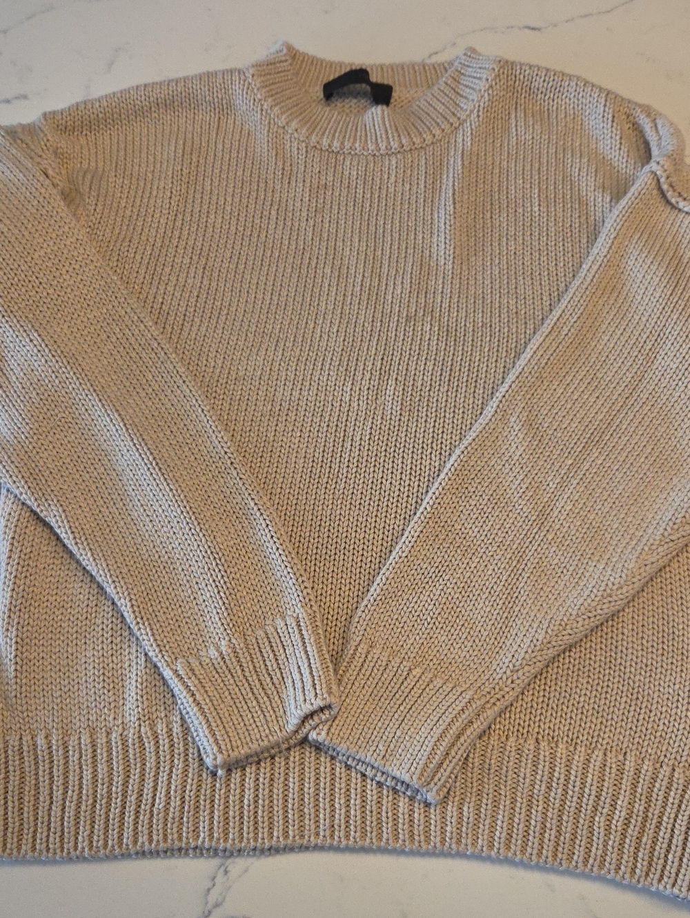 Zara Neutral Crewneck Sweater in Beige
